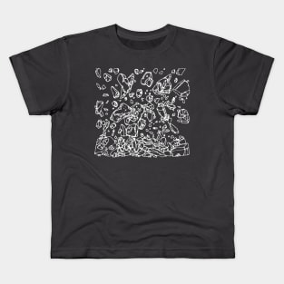 Falling Rocks drawing (white) Kids T-Shirt